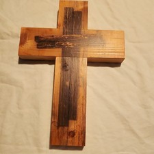 R. Graham Dunn Wood Christian Wall Cross Hanging Rustic Stained CRC00070 picture