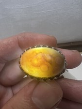 Islamic Ring Dawody Agate Silver 925 خاتم فضة عقيق داوودي مصور طبيعي picture