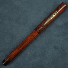 Vintage Waterman's Ideal Clip-Cap Fountain Pen, Wood Grain, Inscribed picture