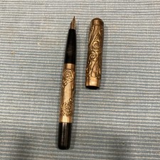 Rare ANTIQUE EHCO EYEDROPPER FILLER FOUNTAIN PEN 1910s 14K GOLD Nib picture