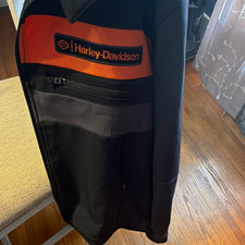 Harley-Davidson Black/Orange Jacket with Orange Logo Stripe, Made in China picture