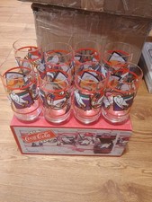 1995 Coca-Cola Polar Bears Winter Sports 8- 16 oz Glasses NIB Indiana Glass picture