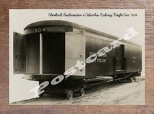 Historic Cleveland, Southwestern & Columbus RR Freight Car 504 1915 Postcard picture