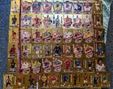 55 pc World Football Stars Player Card Set  Gold Foil edition  Collectable Cards picture