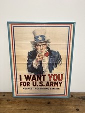1980 Uncle Sam U.S. Army Recruitment Poster Authentic Government Printed Framed picture