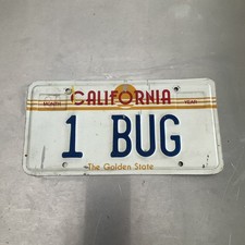 Vintage California Vanity License Plate 1 BUG Golden State VW Beetle 1980s picture