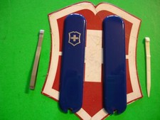 NEW GENUINE VICTORINOX 74mm COBALT BLUE SWISS ARMY SCALES + TOOTHPICK & TWEEZERS picture
