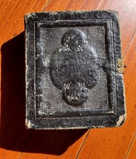 Miniature 1860s 1870s Tintype Album 64 Gem Photos Men Women Children Groups  picture