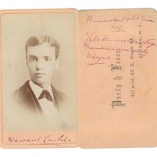 Antique CDV Identified Man Shakespeare All The Worlds A Stage Ithaca NY picture