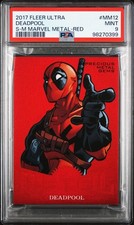 2017 Fleer Ultra Spider-Man Deadpool Red PMG PSA 9 - Marvel Metal PMG /99 picture