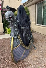 🎃 Ferry Of The Dead Halloween Prop W/Grim Reaper And LED Lights - Rare 👻 picture