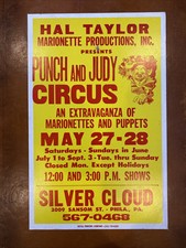 Vintage Hal Taylor Punch & Judy Circus Poster 14x 22 Philadelphia picture