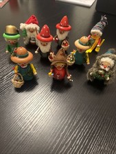 Steinbach Wooden Christmas Ornaments Lot (9) German Handmade Holiday Santa picture