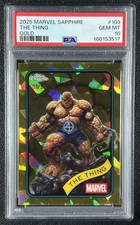 POP2 THE THING PSA 10 2025 TOPPS CHROME MARVEL SAPPHIRE #109 GOLD REFRACTOR 3/50 picture