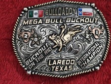 RODEO☆Mega Bull X~TREME☆2021☆Bull Riding CHAMPION TROPHY BUCKLE☆Laredo Texas☆W74 picture