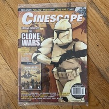 New 2002 OCTOBER CINESCAPE MAGAZINE STAR WARS / CLONE WARS Free Poster / Sealed picture