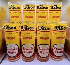 Lot Of 8 Vintage Wilson Championship Tennis Balls Highball Glasses 1970s NICE picture