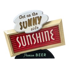 VTG 1950s 60s GET ON THE SUNNY SIDE Sunshine Premium 3D Beer Sign Reading Pa picture