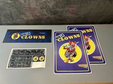 Original 1991 Ninja Clowns Arcade Game Marquee Side Decals And Sticker Sheet NOS picture