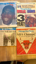 Chicago Sun-Times & Chicago Tribune Bulls NBA Champs 3-Peat Papers Jordan  picture