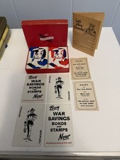 Vintage WWII Hamilton Congress Playing Cards Double Deck Complete War Bond Joker picture