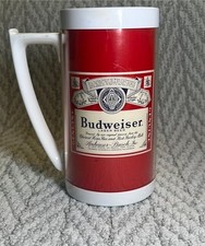Vintage Thermo-Serv Budweiser Red Beer Stein Mug - Good Condition picture