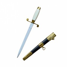 Vintage European dagger, black and gold scabbard, unsharpened picture