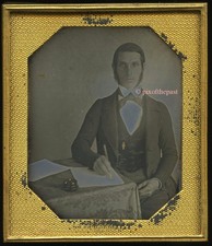 The Handsome Writer: Early Daguerreotype. Not ambrotype-tintype-cdv picture