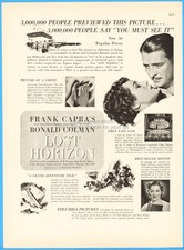 1937 Lost Horizon Ronald Colman Jane Wyatt Edward Everett Horton Movie Promo Ad picture
