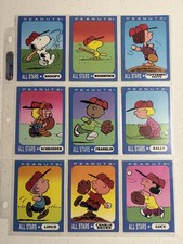 1990's Ziploc Peanuts All-Stars Charlie Brown Baseball 9 Card Set (Complete) picture
