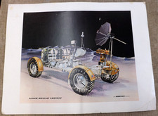 1971 LUNAR ROVING VEHICLE BOEING PRINT SPENCER 1971 APOLLO 15 NASA MOON 25 X 19