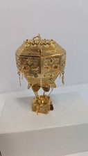 2000 Gold Metal Christmas Hot Air Balloon Ornament Vintage Decorative picture