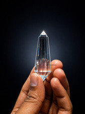 Natural Authentic Himalayan Quartz Vogel Wand 50mm | Natural 12 Faceted Healing. picture