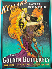 1906 Kellar’s Latest Wonder “The Golden Butterfly” Magic Poster Print Halloween picture