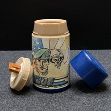 Vintage 1987 GI Joe Aladdin Plastic Thermos Hasbro Cup Stopper Complete picture