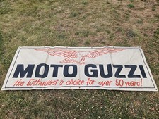 Vintage Moto Guzzi Banner Sign Large MotoGuzzi Motorcycle Cycle Cloth Shop Old picture