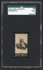 George Washington 1905 Cousis' Cigarettes Tobacco Card Presidents Vintage Graded picture