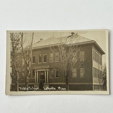 Antique RPPC Real Photograph Postcard Public School Building Lakeville MN picture