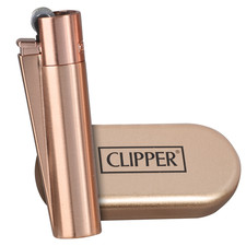 Clipper Metal Lighter - Refillable, Includes Case. Rose Gold Butane Lighters picture