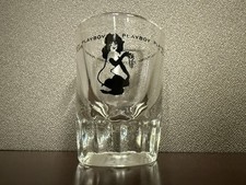 Vintage 1960s Playboy Club Shot Glass Heavy Bottom Clear Glass Pin Up picture