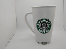 Starbucks Grande 16oz Coffee Mug Mermaid Logo White Tall Ceramic Cup 2005 picture