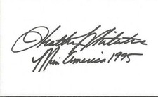 Heather Whitestone Signed 3x5 Index Card Miss America 1995 Inscription picture