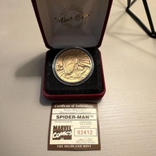 The Highland Mint Spider-Man Bronze Medallion Limited #02412 w/COA and case picture