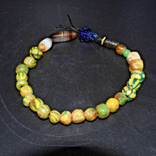 28 PIECES MIXED ANCIENT ROMAN ISLAMIC GLASS EYE BEADS STRAND AGATE AMULET LOT picture