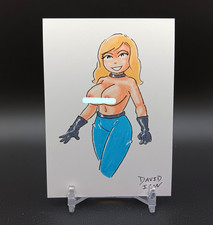 Original SUE STORM Pinup Artist Sketch Card 1/1 - David Icon - PSC - ATC Marvel picture