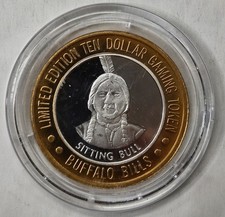 Buffalo Bill's Resort Limited Edition $ 10 Dlls Gaming Token .999 Fine Silver  picture