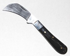 Rite Edge Hawkbill Pruning Folding Knife - Genuine Horn Handles - NEW picture