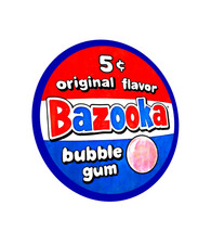 Bazooka Chewing Gum Decal/Sticker/Garage Sign Vintage Replicas 70's 5 Sizes picture