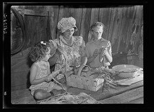 Photo:Mrs Harry Mercer Children Corn Husking 1942 Sept Rural Farm Scene picture