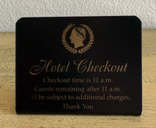 Caesars Indiana Room Check Out Sign Black Gold picture